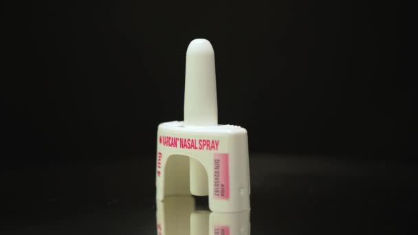 Narcan Naloxone Aerozol Nosa Lek Ratujący Życie Stosowany Celu Odwrócenia — Wideo stockowe