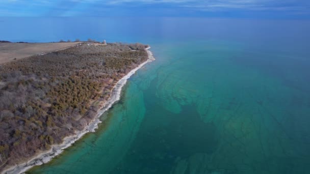 Plaża Prince Edward County Ontario Lotu Ptaka Jezioro Ontario Kanadzie — Wideo stockowe