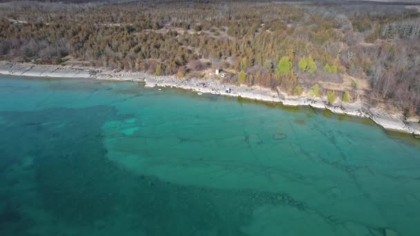 Prince Edward County Beach Ontario Vanuit Lucht Gezien Lake Ontario — Stockvideo