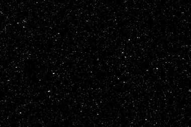 Siyah arka plan üzerine izole soyut grenli doku. Üstten Görünüm. Toz, kum darbe düz bir yüzeye veya tablo üzerinde yayılan siluet. 