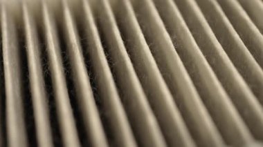 Yüksek verimli hava filtresi makrosu kapat. Mikroskobik polen tanelerinin yayılmasını engellemek ve polen alerjisini önlemek için HEPA hava filtresi. Saman nezlesi veya alerjik rhinitis için filtre.