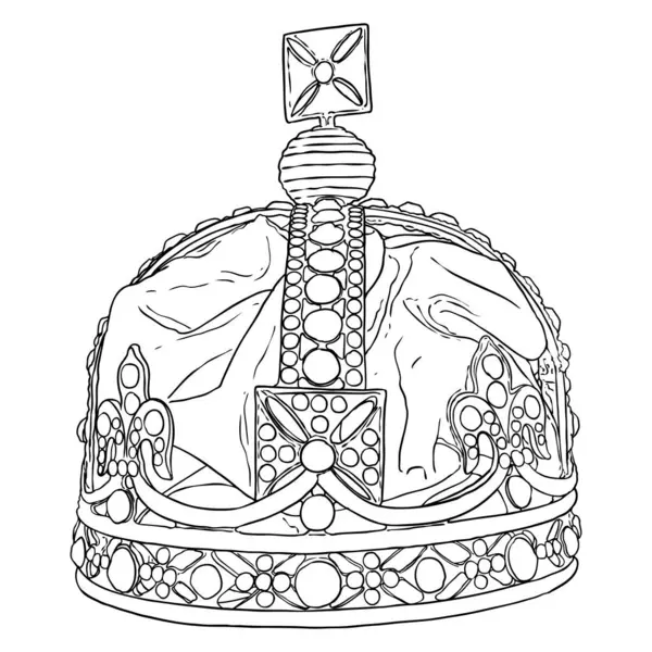 Kral ya da Kraliçe tacı. Coronet Jewel 'in taç giyme töreni, Birleşik Krallık' ın anayasal sorumlu hükümeti ve hükümranlığı veya kralın otoritesini temsil eder. Altından yapılmış devlet tacı.