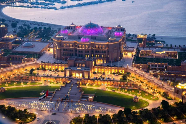 Emirates Palace Abu Dhabi Vista Angolo Alto Uno Dei Famosi — Foto Stock