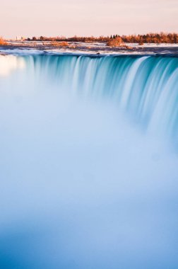 Detailed long exposure of Niagara falls, Ontario, Canada, North America, during the sunset