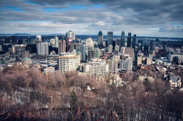 Montreal şehir merkezinde ve Mont Royal, Quebec, Kanada, Kuzey Amerika 'dan gökdelenler