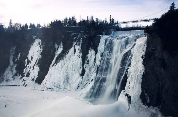 Montmorency Wasserfall Quebec Kanada Nordamerika Winter Mit Eis Und Schnee — Stockfoto