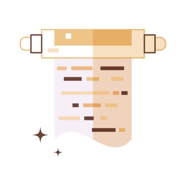 İzole edilmiş ortaçağ kağıt simgesi Vektör illüstrasyonu