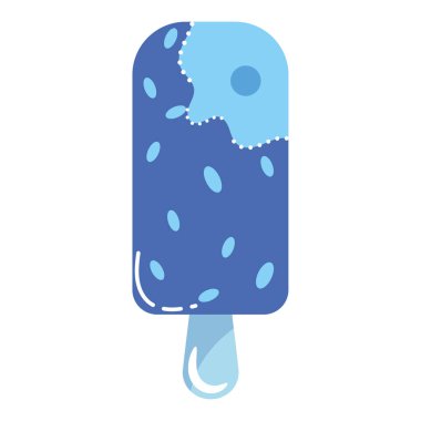 İzole edilmiş mavi tek renkli dondurma ikonu Vektör illüstrasyonu