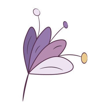 İzole edilmiş renkli yaprak taslak ikonu Vektör illüstrasyonuName