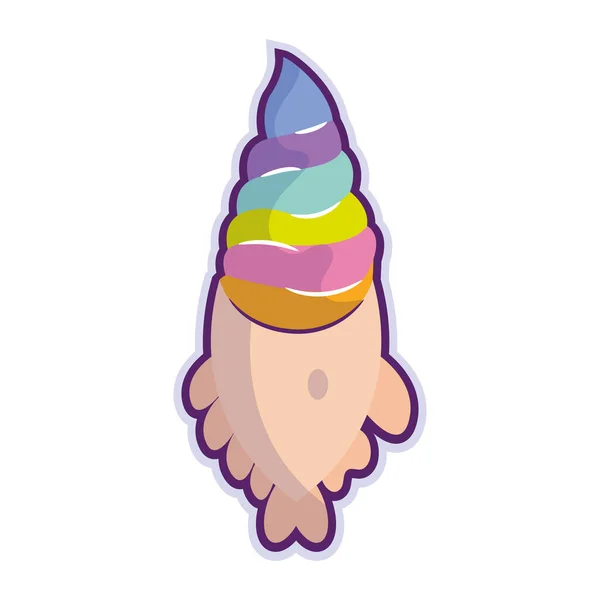 孤立的彩色冰淇淋图标矢量插图 — 图库矢量图片