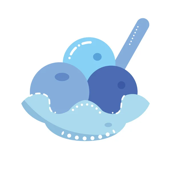 Izolovaná Modrá Monochromatická Ikona Zmrzliny Vektorová Ilustrace — Stockový vektor