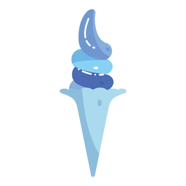 孤立的蓝色单色冰淇淋图标矢量插图 — 图库矢量图片