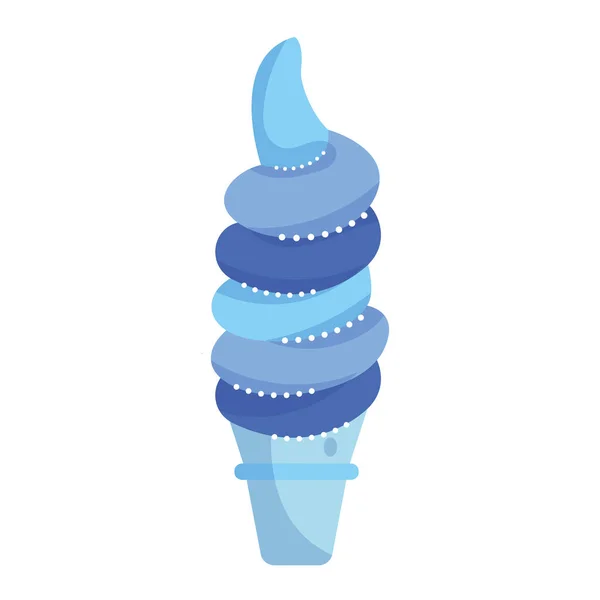 Ícone Sorvete Monocromático Azul Isolado Ilustração Vetorial — Vetor de Stock