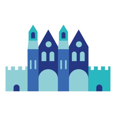 İzole lunapark ortaçağ temalı şato ikonu Vektör illüstrasyonu