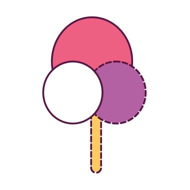 İzole edilmiş pamuk helva eğlence parkı ikonu Vektör illüstrasyonu