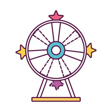 İzole lunapark dönme dolap ikonu Vektör illüstrasyonu