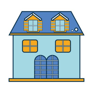 İzole edilmiş renkli oyuncak ev oyuncağı ikonu Vektör illüstrasyonu