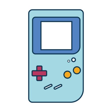 İzole edilmiş klasik video oyunu mobil oyuncak konsolu vektör illüstrasyonuName