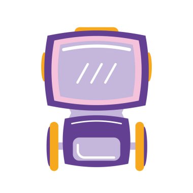 İzole edilmiş renkli robot oyuncak ikonu Vektör illüstrasyonu