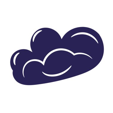 Bir bulut simgesi vektör illüstrasyonunun izole edilmiş çizimi