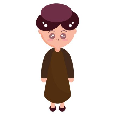 İzole edilmiş çoban çizgi filmi İsa 'nın doğuşu karakteri Noel sezonu Vektör illüstrasyonu