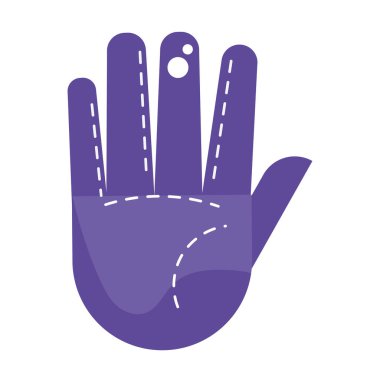 İzole edilmiş mor el hareketi ikonu Vektör illüstrasyonu
