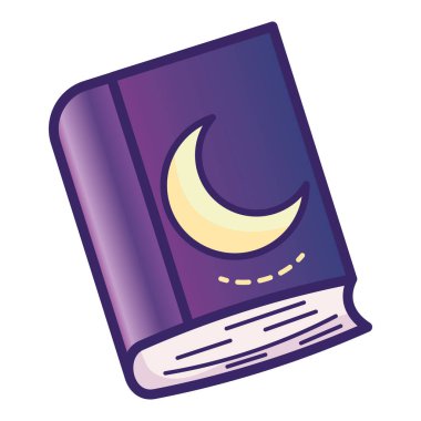 Ayın ikonu Vektör illüstrasyonuyla izole edilmiş astroloji kitabı