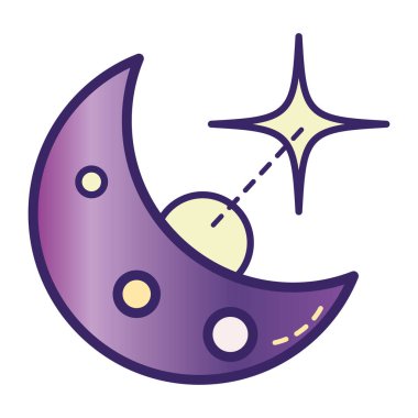 Ayın izole edilmiş astroloji ikonu Vektör illüstrasyonu