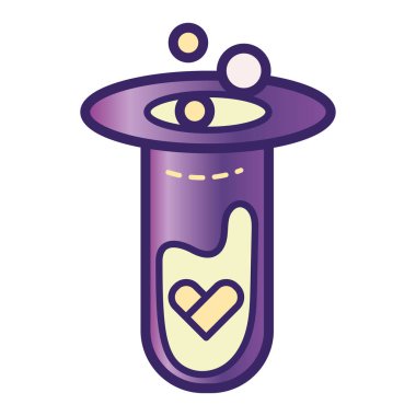 İzole edilmiş renkli simya şişesi ikonu Vektör illüstrasyonu