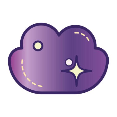 Ayrı renkte astroloji bulutu ikonu Vektör illüstrasyonu