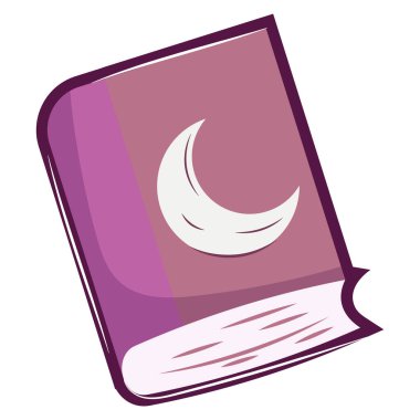 Ayın ikonu Vektör illüstrasyonuyla izole edilmiş astroloji kitabı