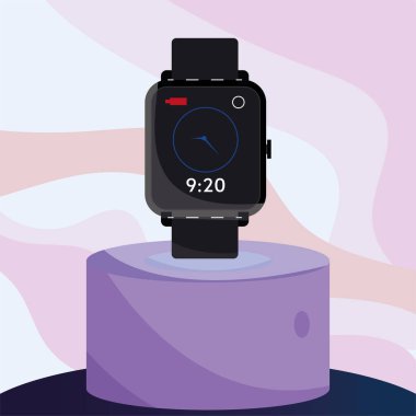 Isolated colored smartwatch with touchscreen Vector illustration