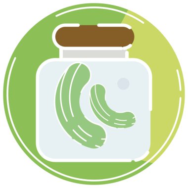 Bir kavanoz simgesi düz tasarım Vektör illüstrasyonunda izole edilmiş renkli penisler