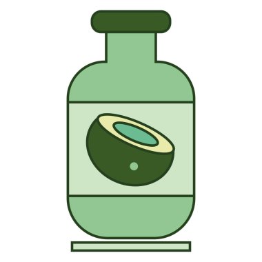 Ayrı renkte hindistan cevizi sütü ikonu Vektör illüstrasyonu