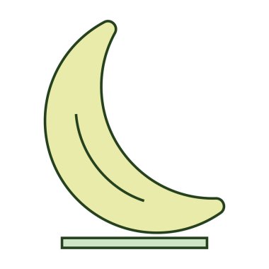 İzole edilmiş renkli muz simgesi Düz Tasarım Vektörü illüstrasyonu