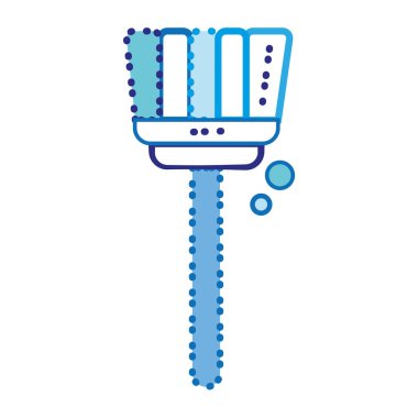 İzole edilmiş mavi süpürge temizliği simgesi Vektör illüstrasyonu