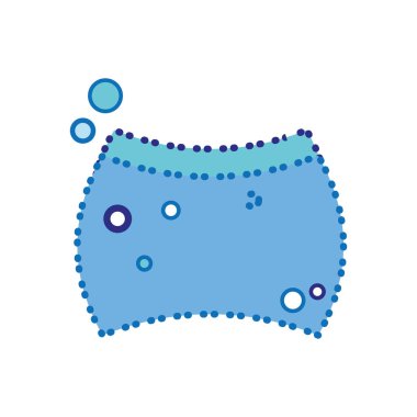 İzole edilmiş mavi sünger temizliği simgesi Vektör illüstrasyonu