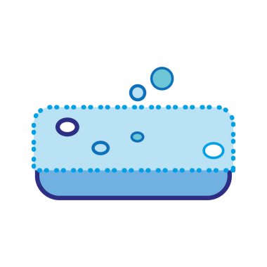 İzole edilmiş mavi sünger temizliği simgesi Vektör illüstrasyonu