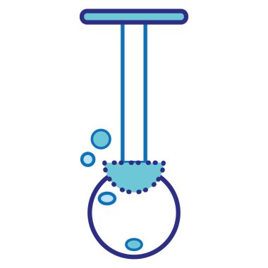 İzole edilmiş mavi tuvalet temizleme ikonu Vektör illüstrasyonu