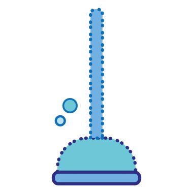 İzole edilmiş mavi tuvalet temizliği ikonu Vektör illüstrasyonu