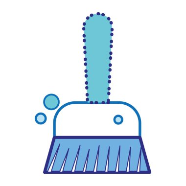 İzole edilmiş mavi fırça temizliği simgesi Vektör illüstrasyonu