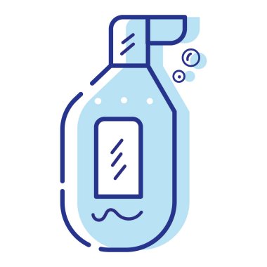 İzole edilmiş sıvı sabun şişesi temizlik ikonu Vektör illüstrasyonu