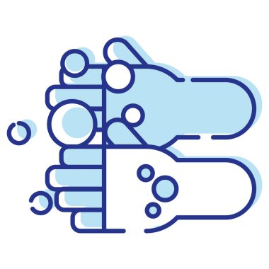 İzole edilmiş mavi mutfak eldivenleri Temizlik ikonu Vektör illüstrasyonu