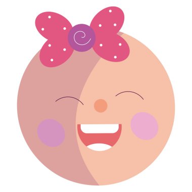 Isolated cute girl baby avatar cartoon Vector illustration
