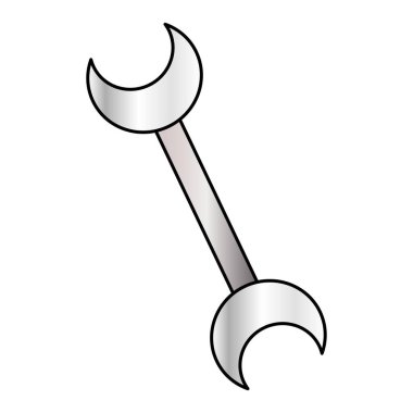Isolated grey wrench key tool icon Vector illustration