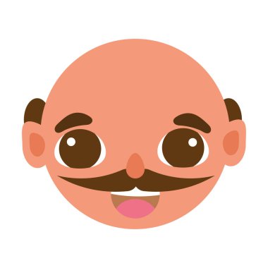 Isolated happy male character avatar Vector illustration