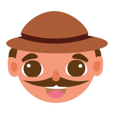 Isolated happy male character avatar Vector illustration