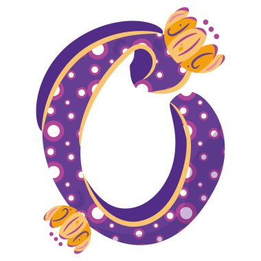 Isolated colored letter O with floral ornaments Typography fonts Vector illustration