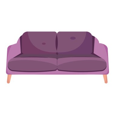 Isolated colored couch furniture image Vector illustration