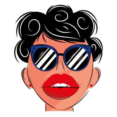 Isolated beautiful woman pop art sketch Vector illustration